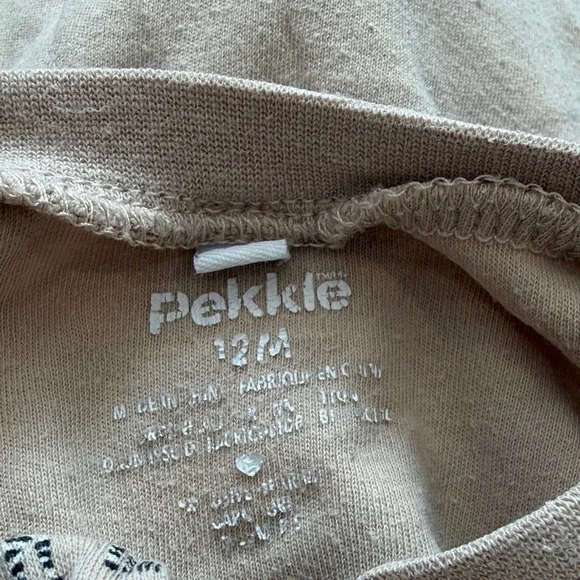 Pekkle Beige Footed Baby One-Piece with Vehicle Print - Picture 2 of 2